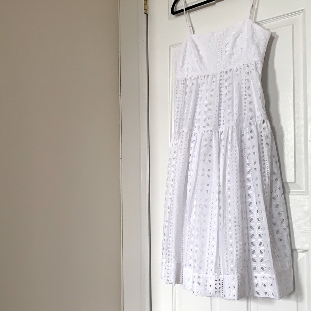 J. Crew Tie-back tiered eyelet dress